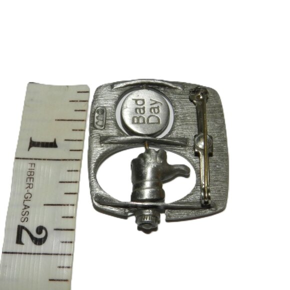 Jonette Jewelry JJ Spinner Pin I'm Having a Good Day/ Bad Day Pewter Pin Brooch - Picture 5 of 6